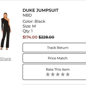 NBD Black One-Shoulder Jumpsuit